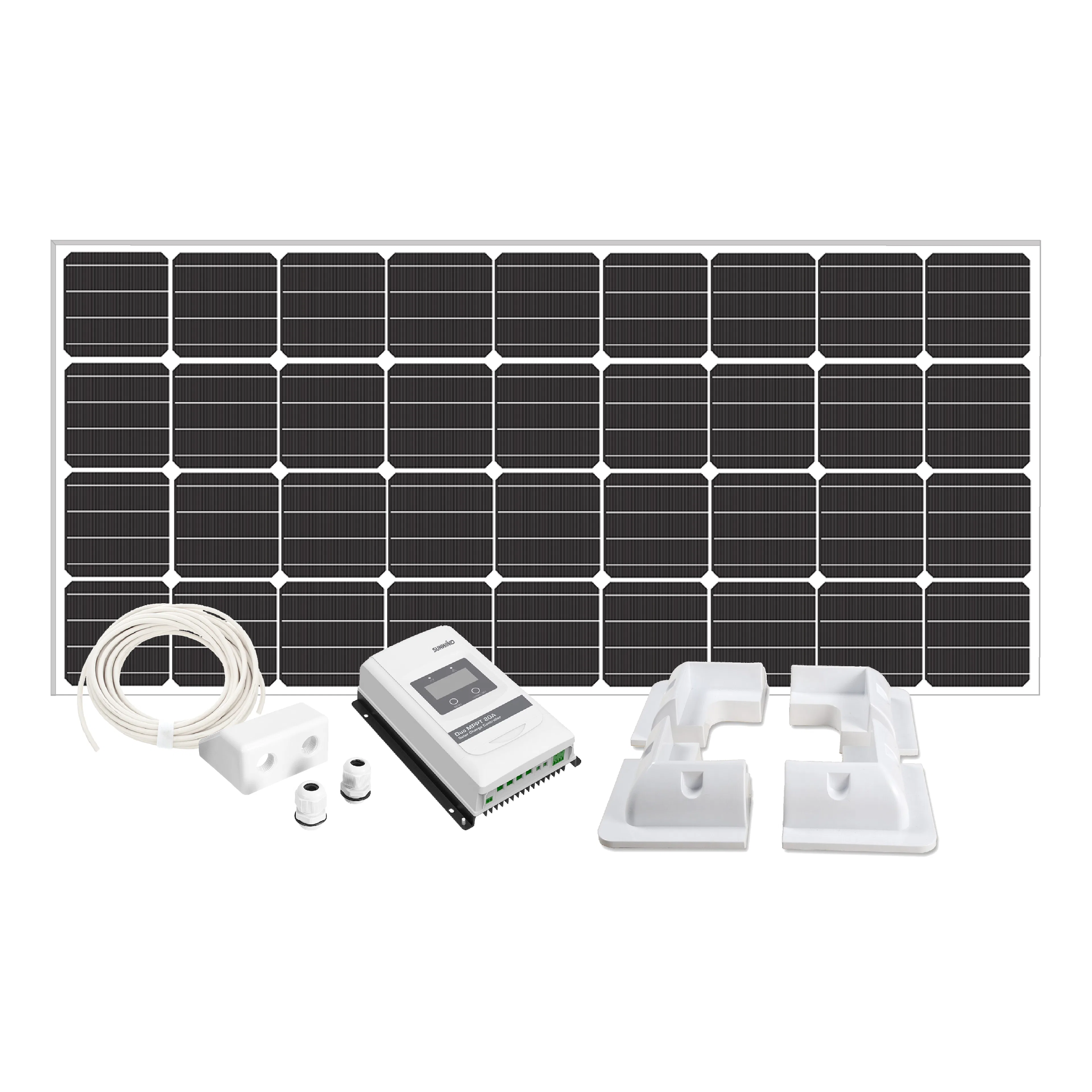 Solcellspaket Sunwind Caravan 200W MPPT, hörn