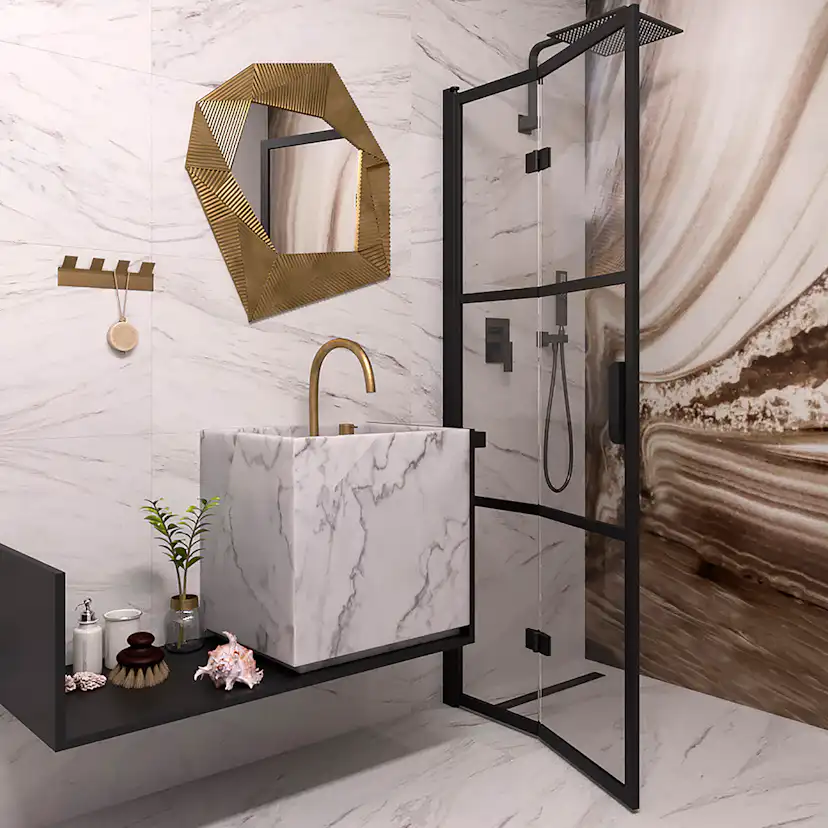 Duschdörr Hietakari Bläk 882 Tokyo Vikbar