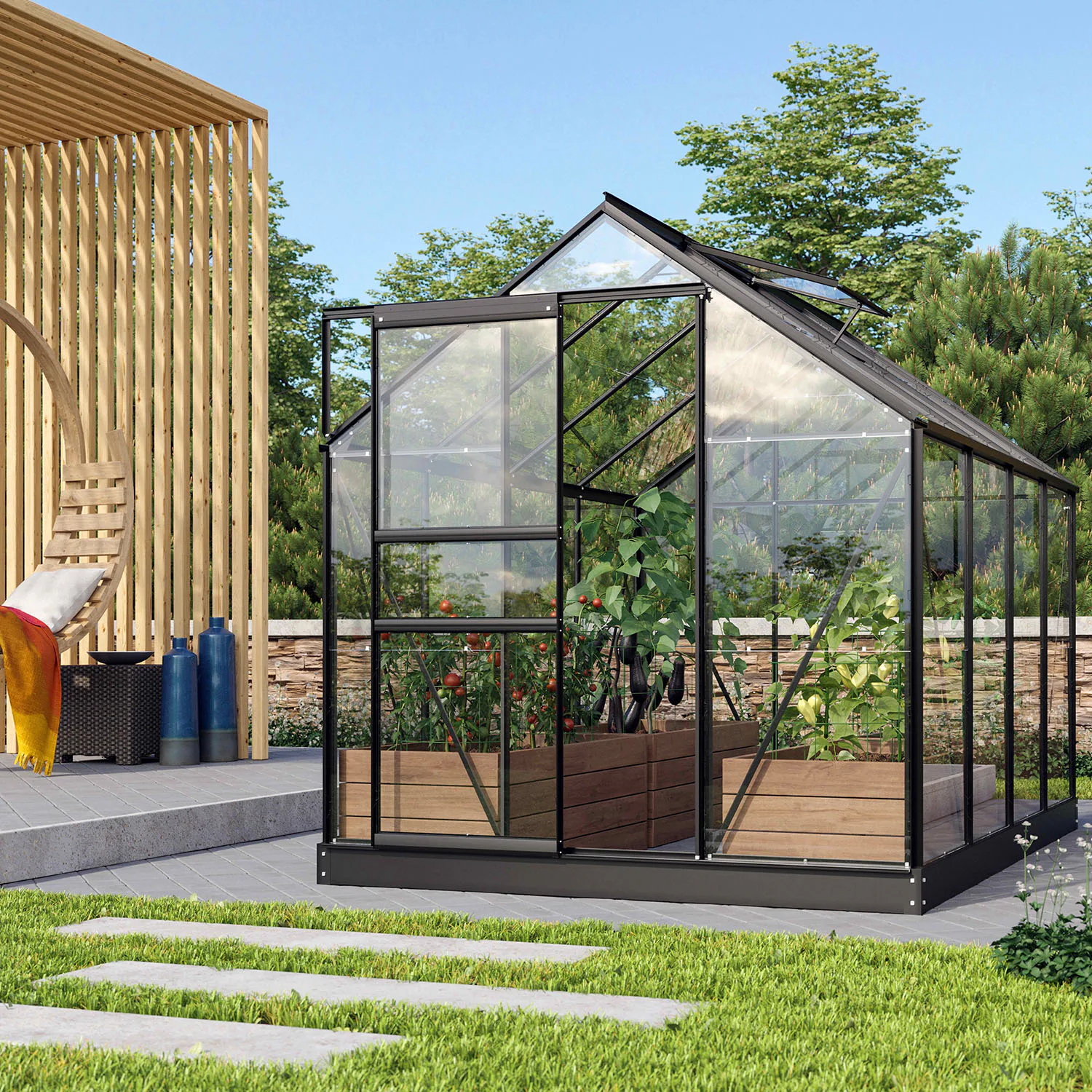 Växthus Vitavia Venus 5 kvm med Sockel