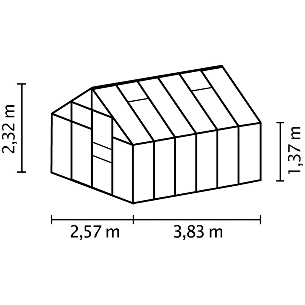 Växthus Vitavia Merkur 9,9 kvm med Stålsockel