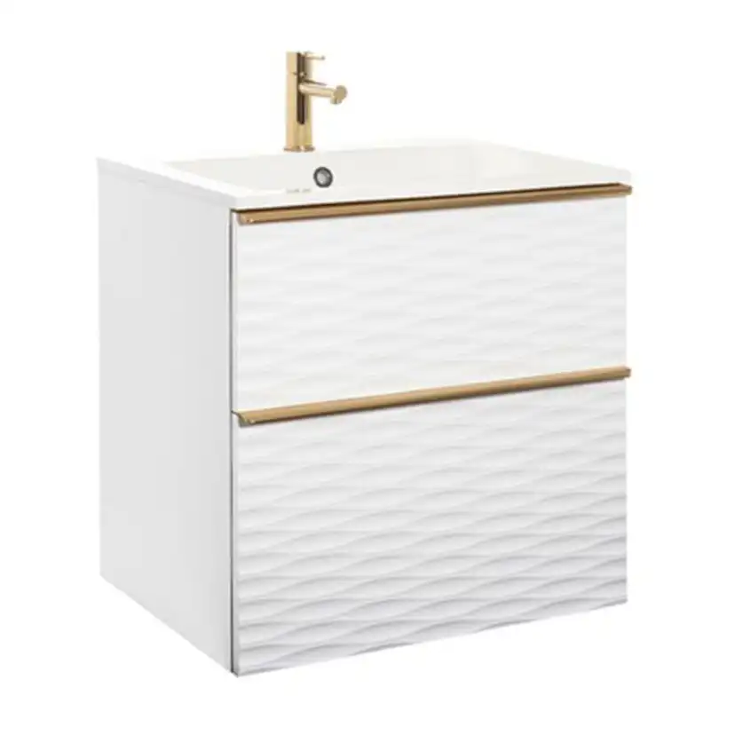 Tvättställsskåp Alterna Isella Aqua Wave med Ariella Tvättställ Mineralkomposit