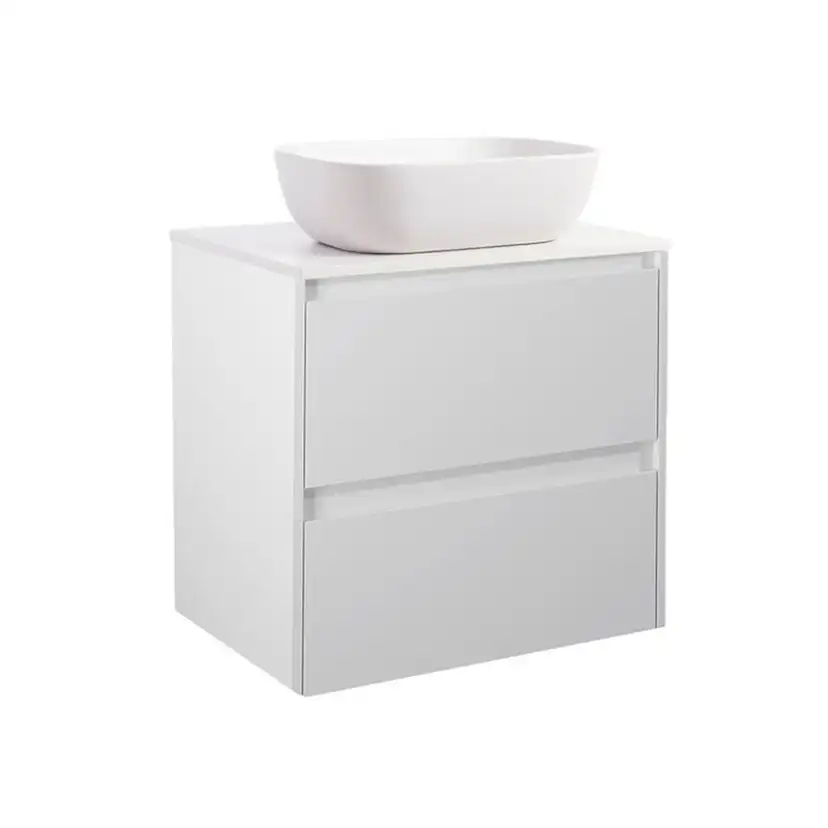 Tvättställsskåp Alterna Luxor med Bänkskiva Kvartskomposit och Rektangulärt Tvättställ