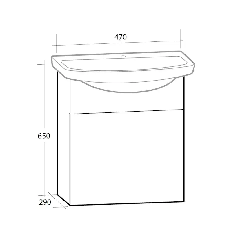 Tvättställsskåp Alterna Basic 470 mm
