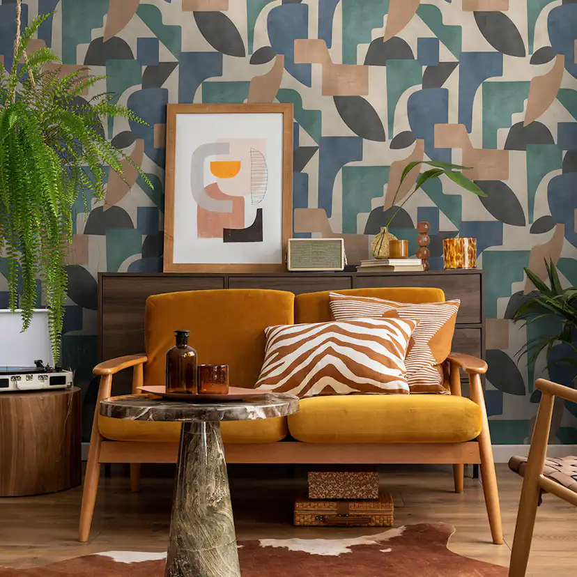 Tapet Holden Utopia II Linnet Taupe Aqua 91713