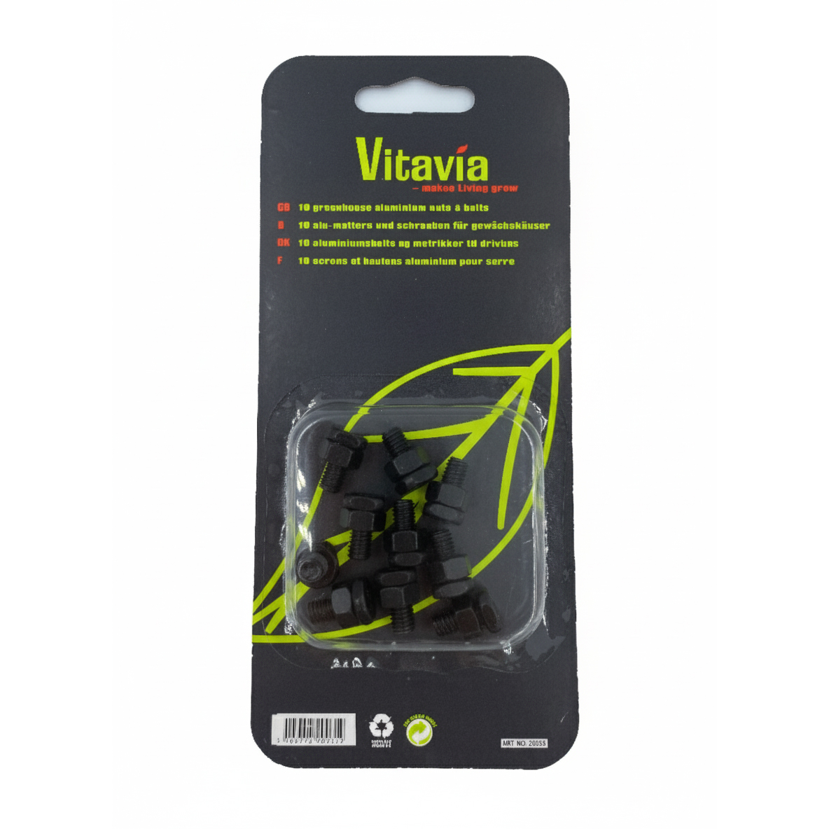 Monteringspaket Vitavia Bultar & Muttrar 10-Pack Svart Aluminium