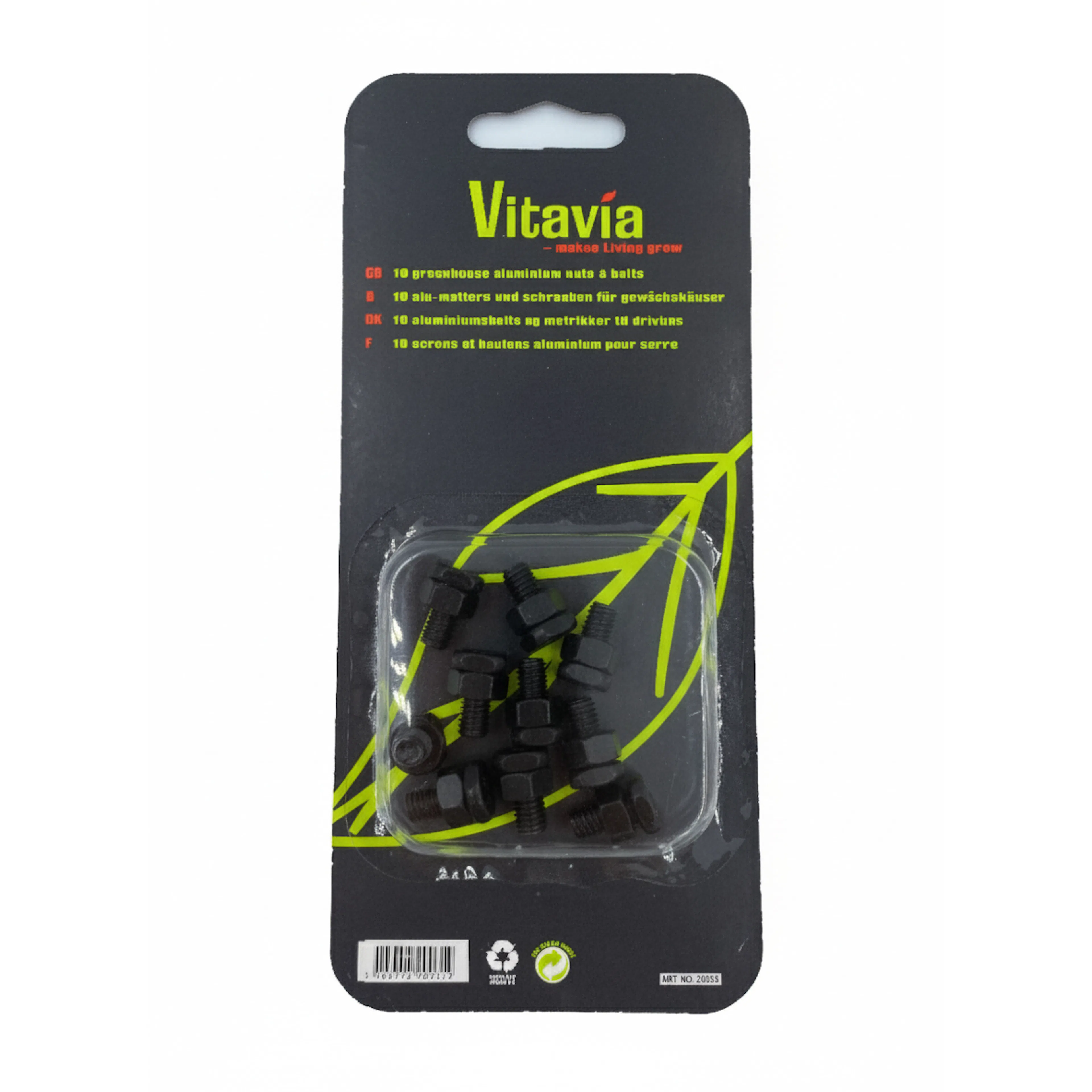 Monteringspaket Vitavia Bultar & Muttrar 10-Pack Svart Aluminium