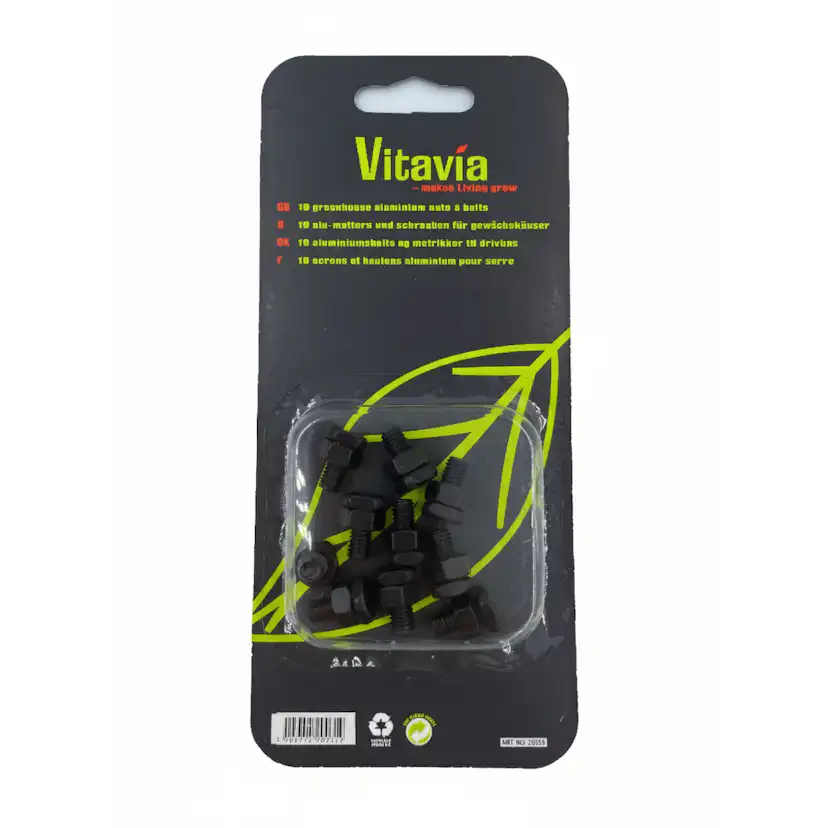 Monteringspaket Vitavia Bultar & Muttrar 10-Pack Svart Aluminium