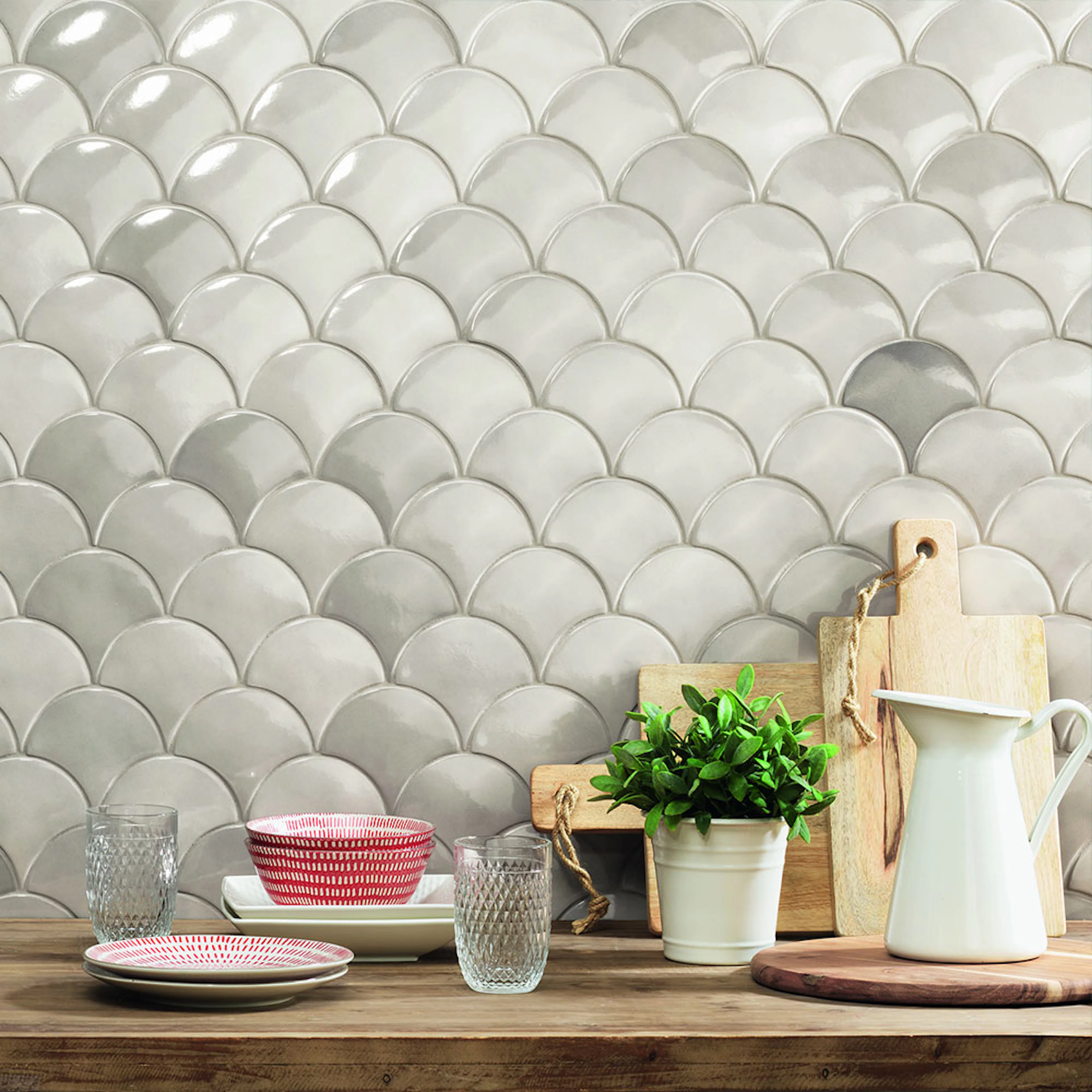 Kakel Natucer Ceramica Natural Squama Mist Grå P.B 6x13 cm