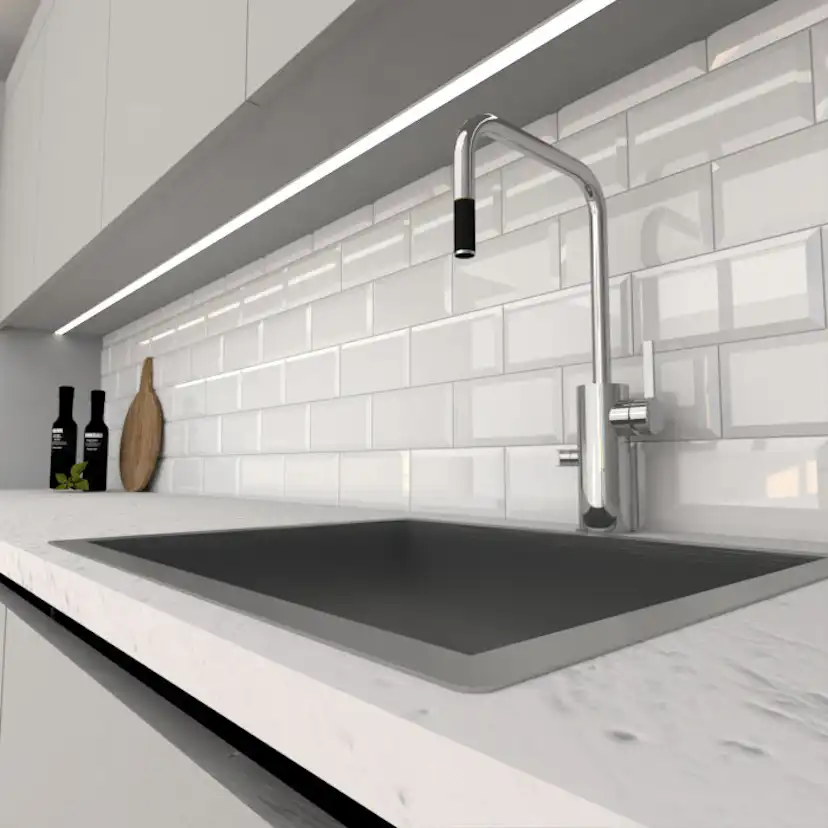 Kakel Arredo Color Vit Metro Biselado Blank 10x20