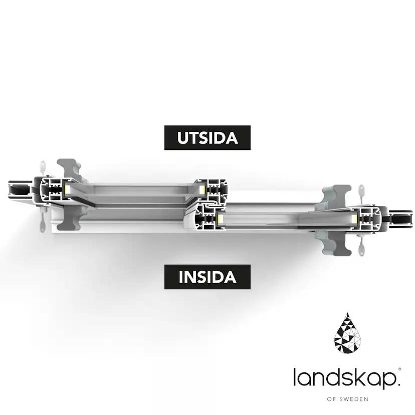 Skjutdörr med Överljus Landskap Robust Året Runt 2-del