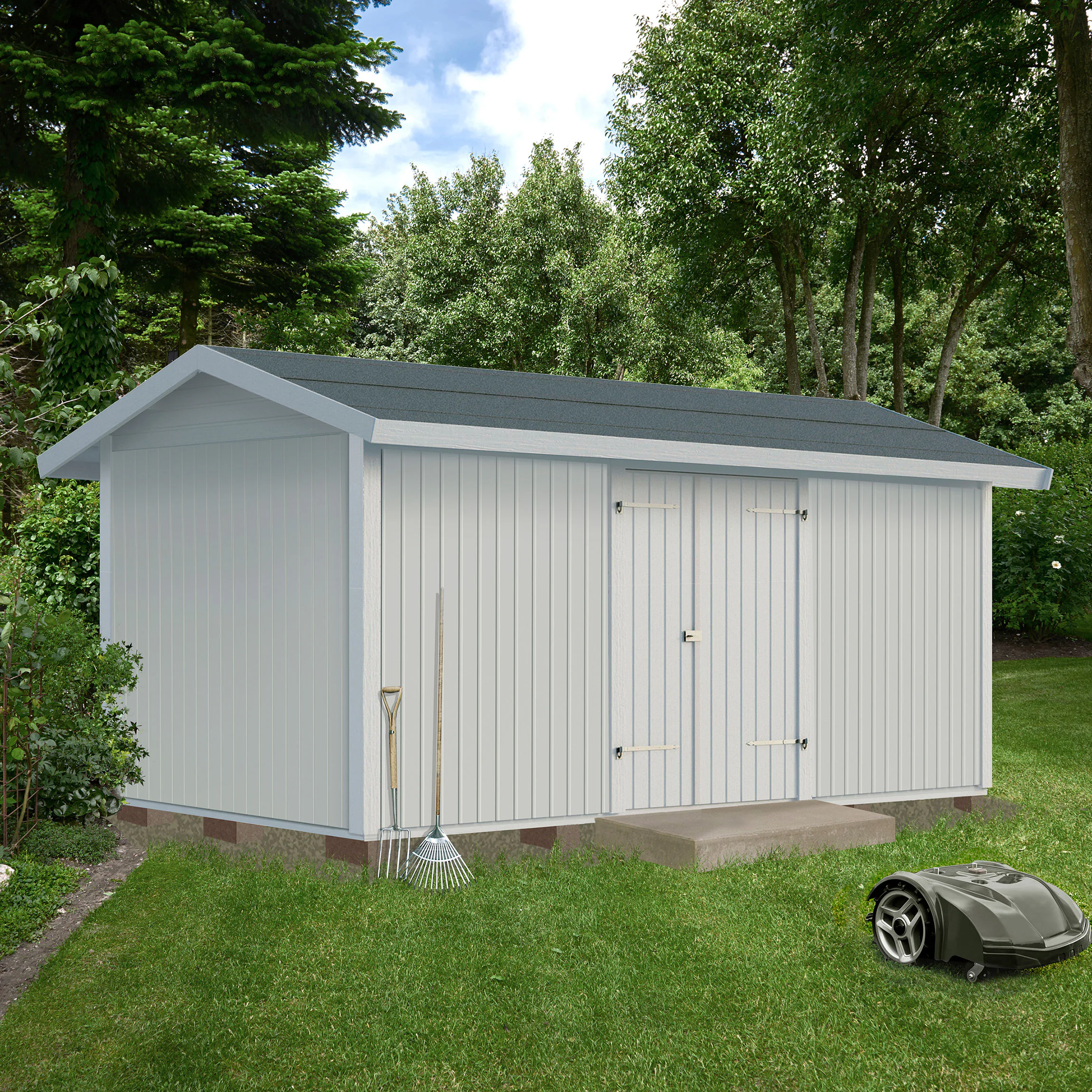 Förråd Vibostugan Finnstorp 10m² Redskapsbod i Trä med Sadeltak