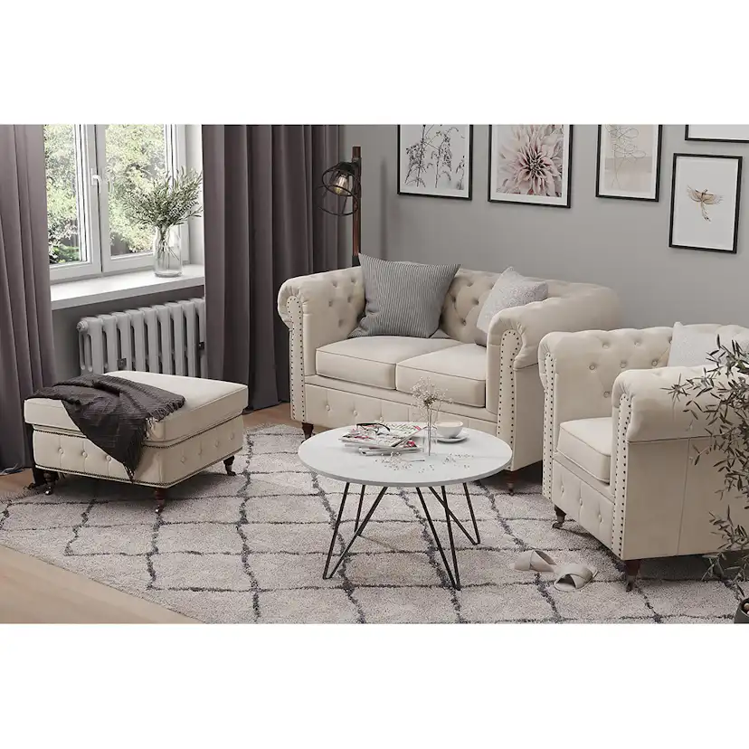 2-sitssoffa Manor House Chesterfield Deluxe Sammet