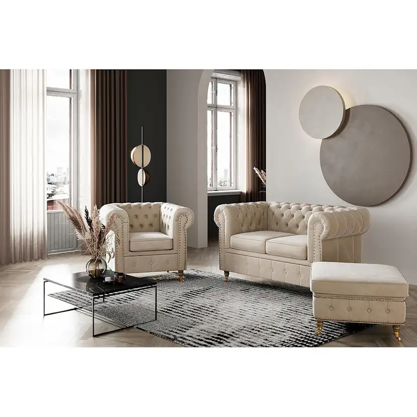 2-sitssoffa Manor House Chesterfield Deluxe Sammet