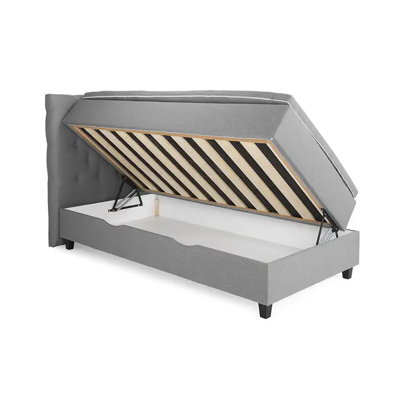 Kontinentalsäng Berg & Strand Sängpaket Royal 90x200 Ljusgrå med Förvaring