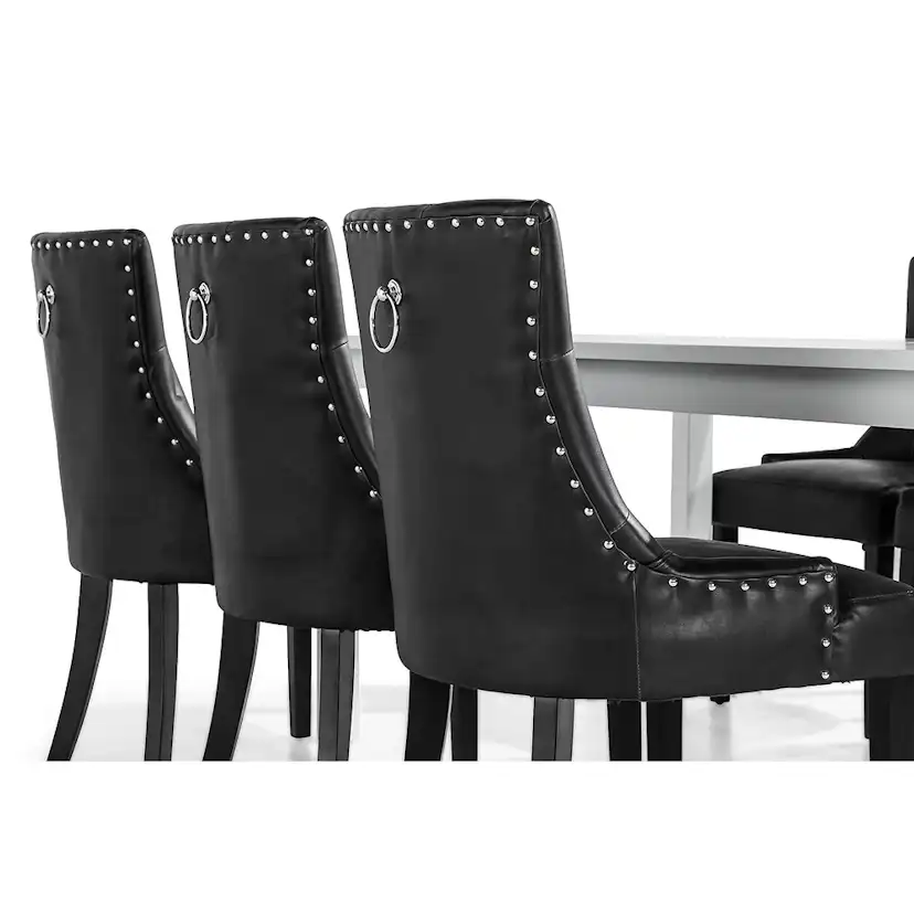 Matgrupp In Living Jasmin 180 cm med 6 Tuva Fåtölj Vit/Svart