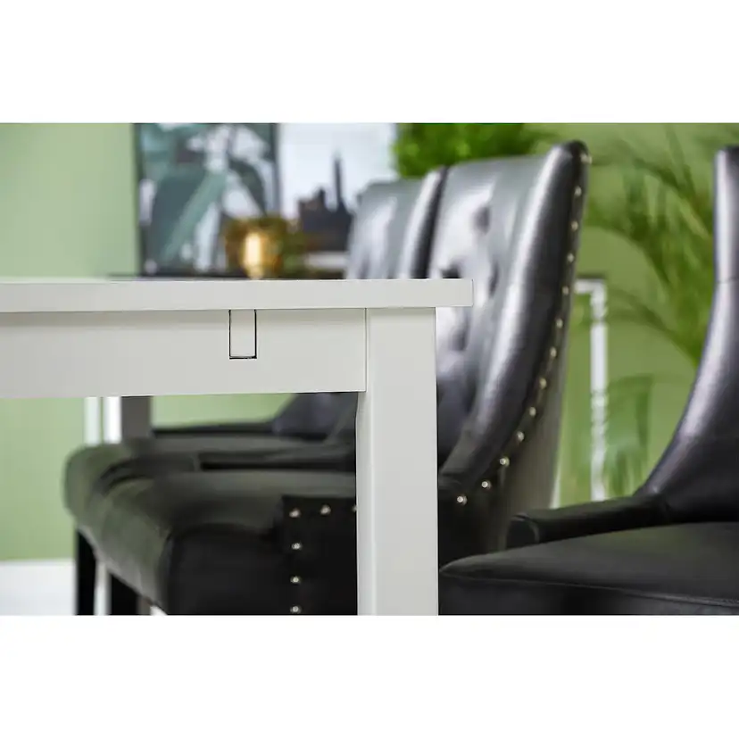 Matgrupp In Living Jasmin 180 cm med 6 Tuva Fåtölj Vit/Svart