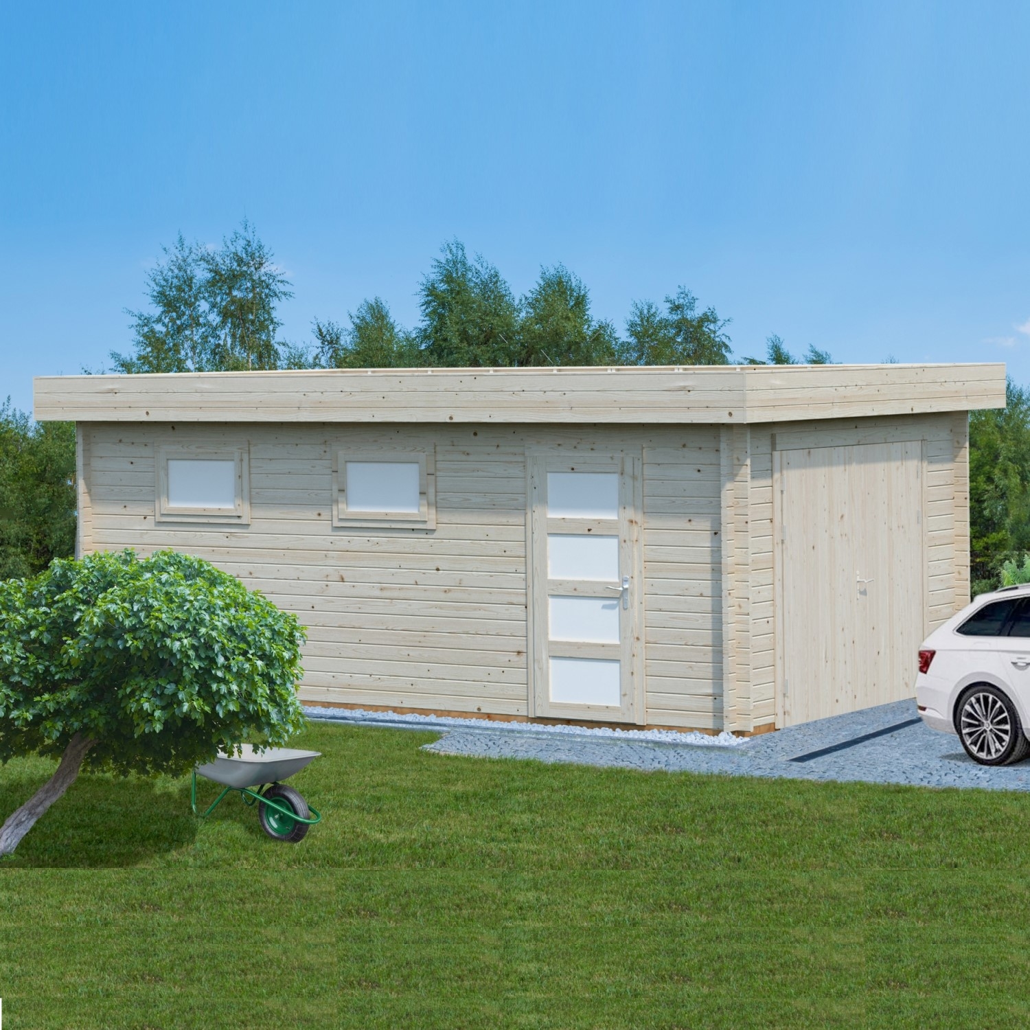 Garage Palmako Rasmus med Garagedörr 19,8 m2