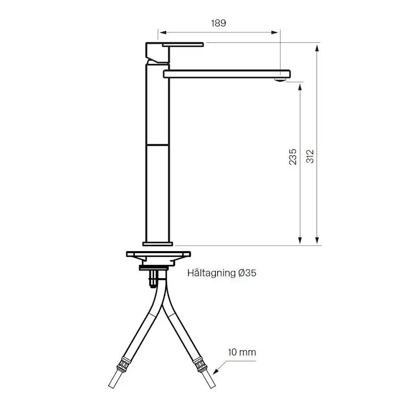 Tvättställsblandare Tapwell Line LIN081 Hög Pip