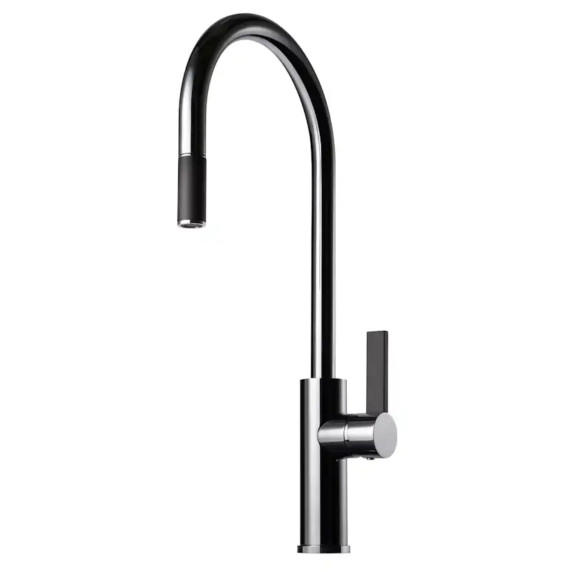 Köksblandare Tapwell Arman ARM185 Utdragbar Pip med Svart Handtag