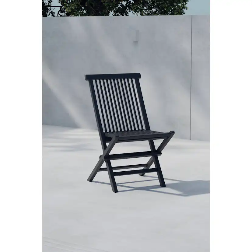 Matstol Venture Home Kenya Svart Teak Fällbar