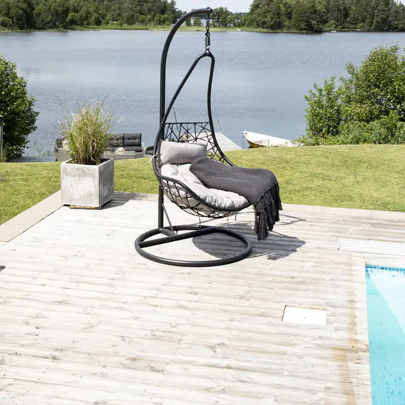 Hängstol Venture Home Vide Utomhus med Svart Stativ & Grå Dyna