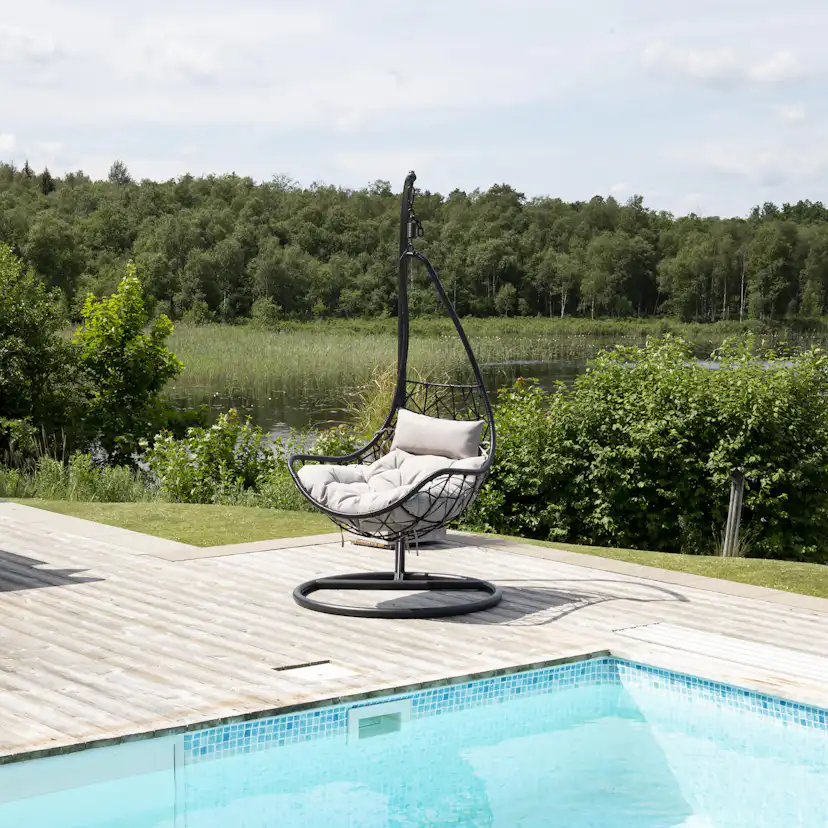 Hängstol Venture Home Vide Utomhus med Svart Stativ & Grå Dyna