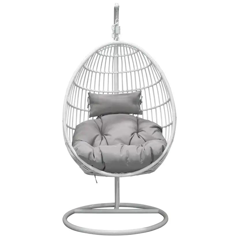 Hängstol Venture Home Viga Utomhus med Stativ i Vitt Stål & Grå Dyna