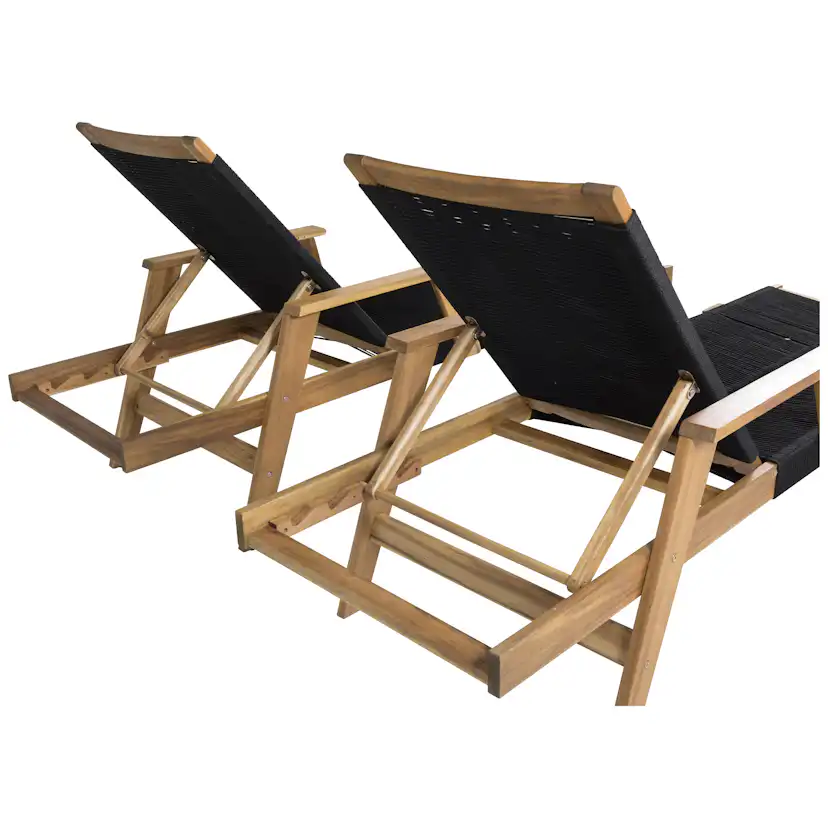 Solsäng Venture Home Little John Justerbart Ryggstöd, Svart/Akacia