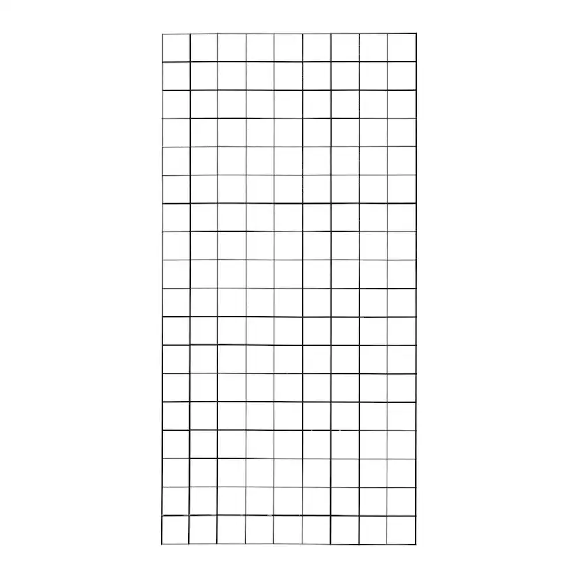 Spalje PLUS Svart Stål för Utomhus & Balkong Användning, Maskstorlek 10x10 cm, Mått 90x180 cm