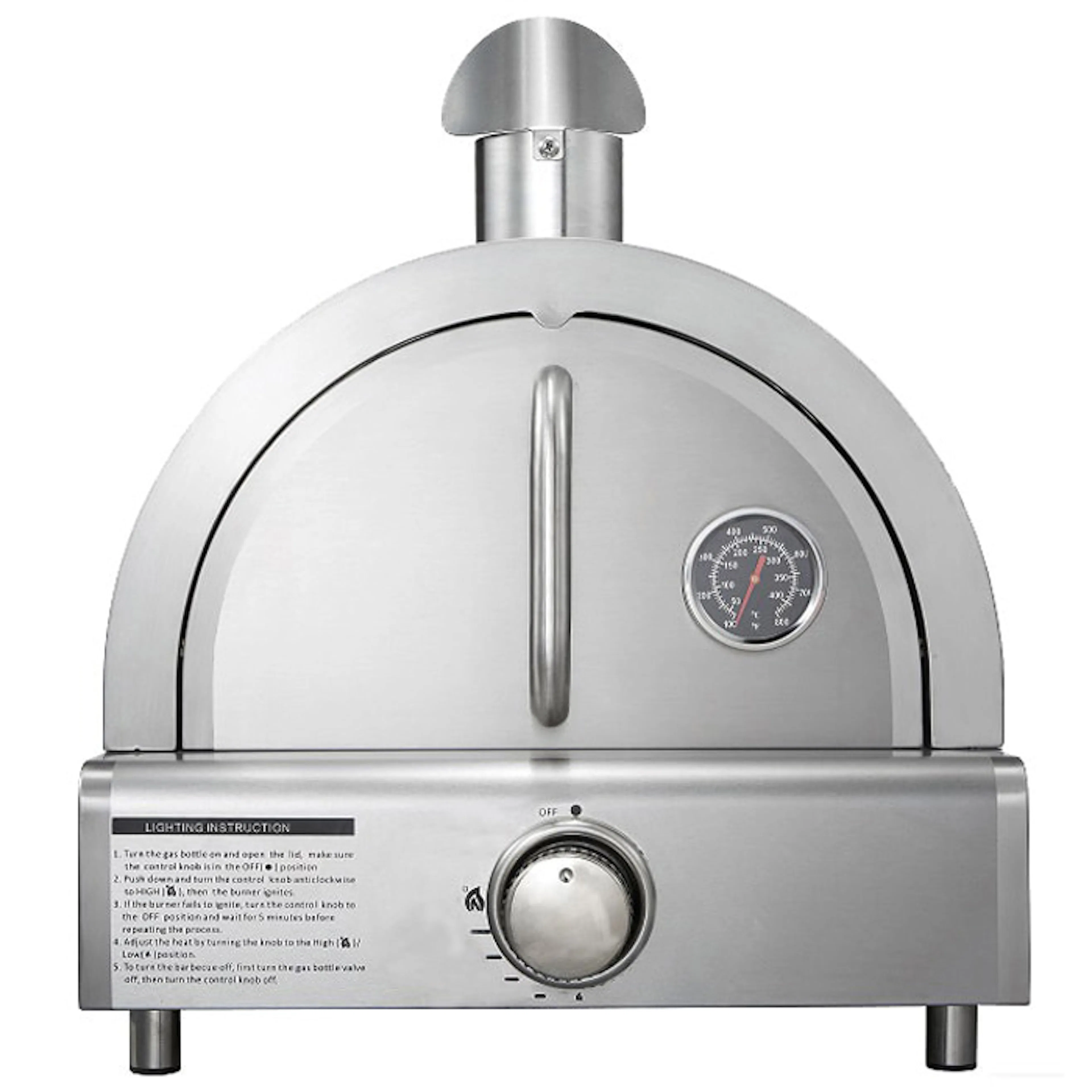 Pizzaugn Myoutdoorkitchen Philadelphia Fristående i Rostfritt Stål med Pizzasten i Tegel
