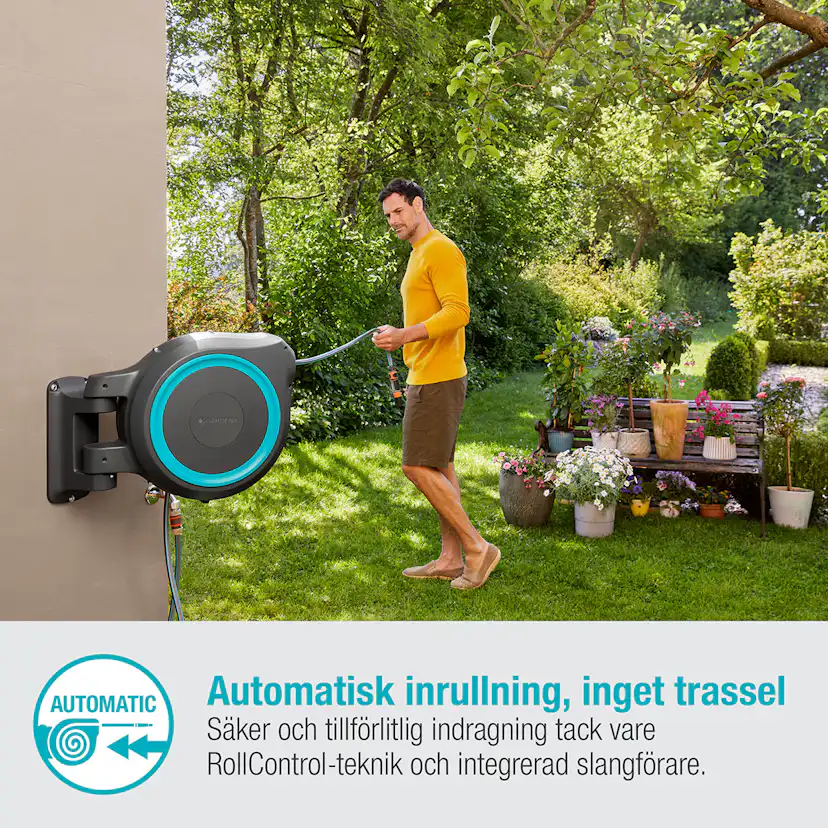 Slangbox Gardena RollUp XL 35 m Turkos
