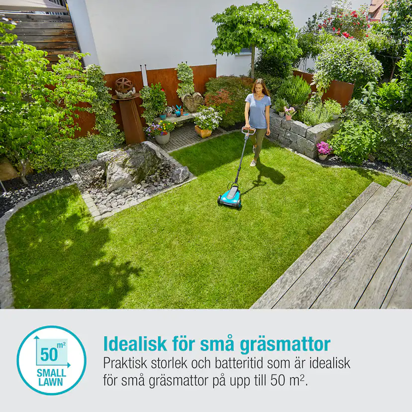 Gräsklippare Gardena HandyMower 22/18V P4A Komplett (2,5Ah batteri + standardladdare)