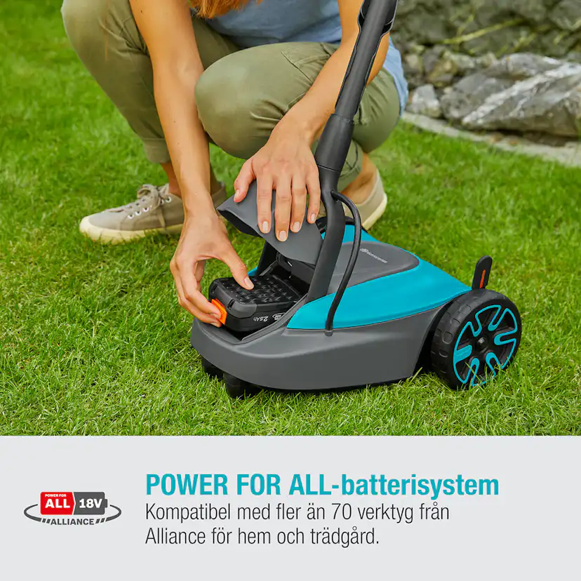 Gräsklippare Gardena HandyMower 22/18V P4A Komplett (2,5Ah batteri + standardladdare)