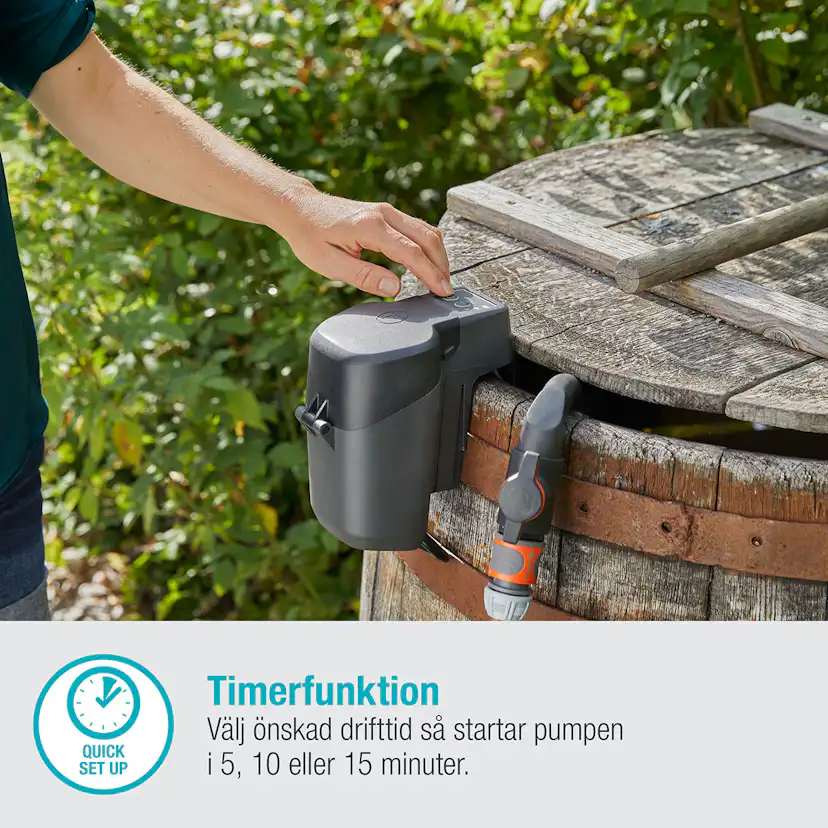 Pump Gardena för Regnvattentunna 2000/2 18V P4A Set (2,5Ah batteri + standardladdare)