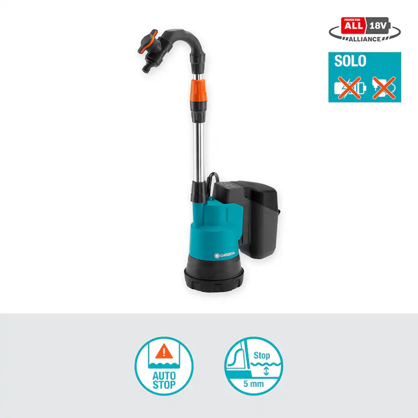 Pump Gardena för Regnvattentunna 2000/2 18V P4A utan Batteri