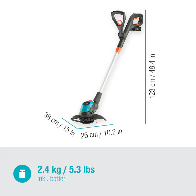 Trimmer Gardena EasyCut 23/18V P4A med Batteri & Laddare