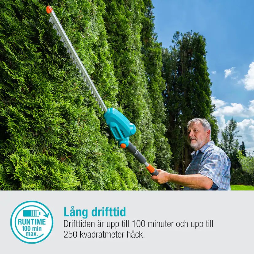Teleskopisk Häcksax Gardena THS 42/18V P4A Komplett (2,5Ah batteri + standardladdare)