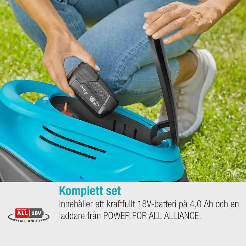 Batterigräsklippare Gardena PowerMax 30/18V P4A med Batteri och Laddare