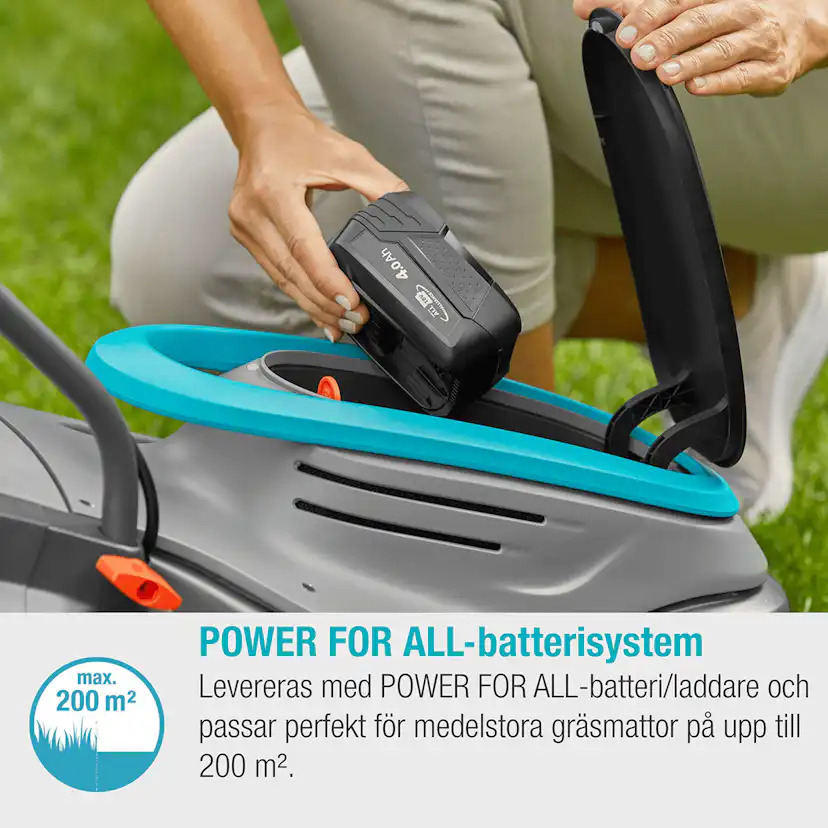 Batterigräsklippare Gardena PowerMax 32/18V P4A med Batteri och Laddare