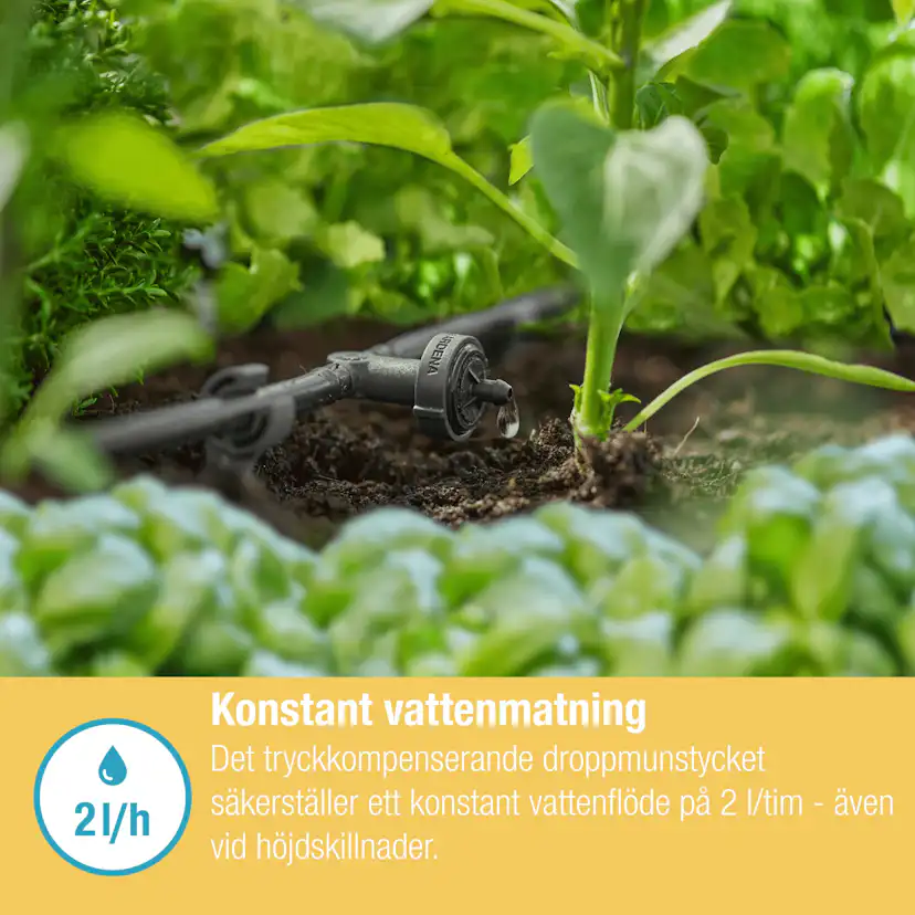 Droppspridare Gardena Micro-Drip Inline 2 l/h Tryckreglerande