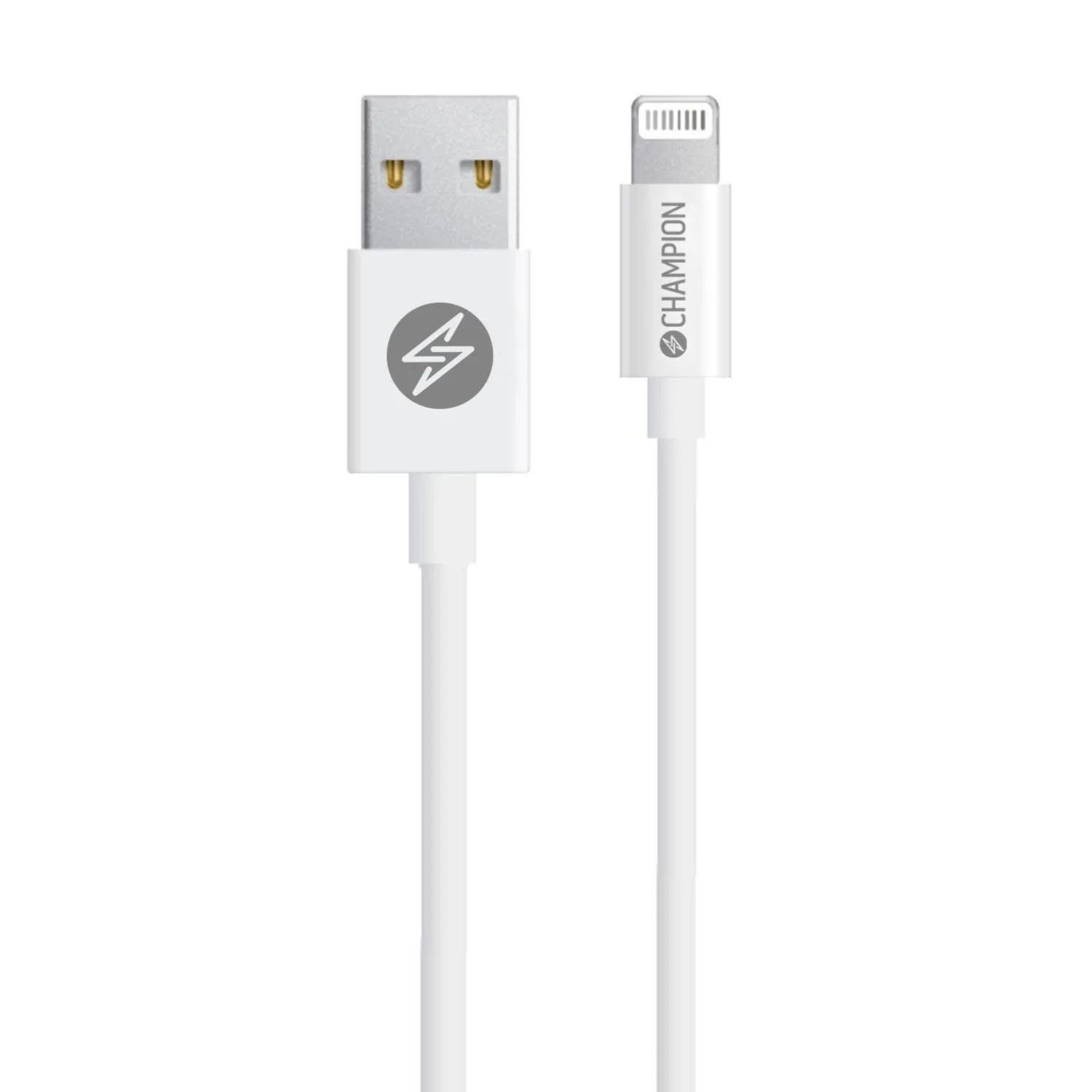 USB-A Champion till Lightning Kabel 1m Vit