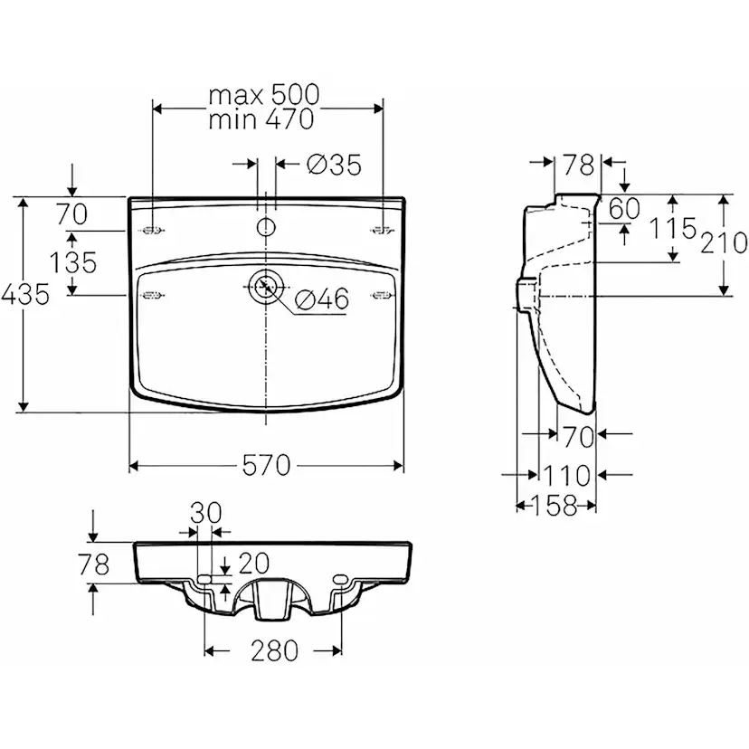 Tvättställ Ifö Spira 430 mm Infälld