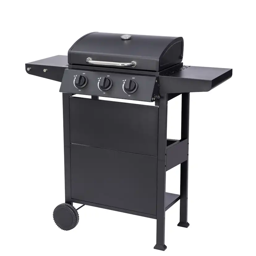 Gasolgrill Dose Barbeque Svart Med 3 Brännare