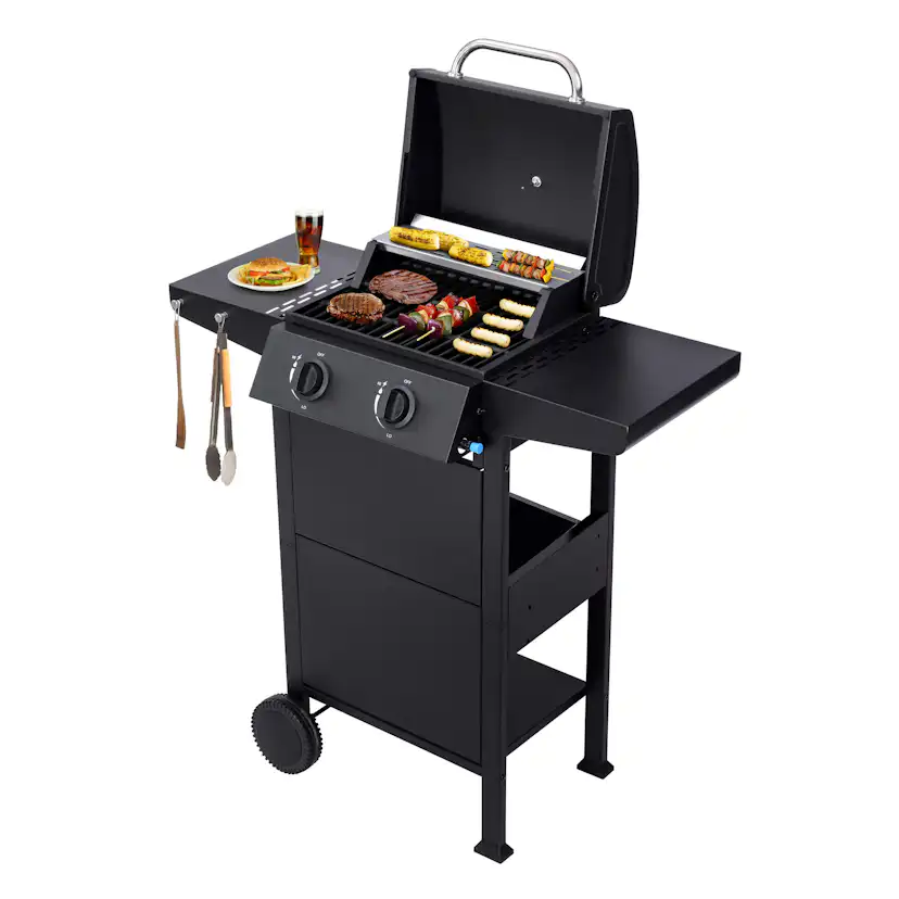 Gasolgrill Dose Barbeque Svart Med 2 Brännare