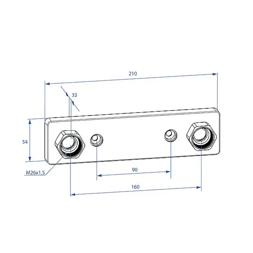 Blandarfäste Trio Perfekta Design Line för Dold Rördragning 160 cc