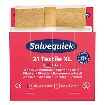 Plåster Salvequick Textil XL 6x21 st Refill