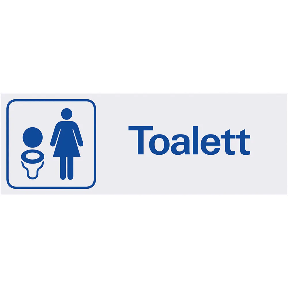 Skylt Systemtext Toalett Dam 225x80 mm Aluminium