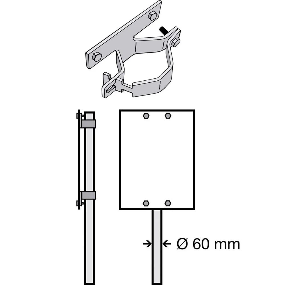Stolpfäste Systemtext För Plana Skyltar Aluminium