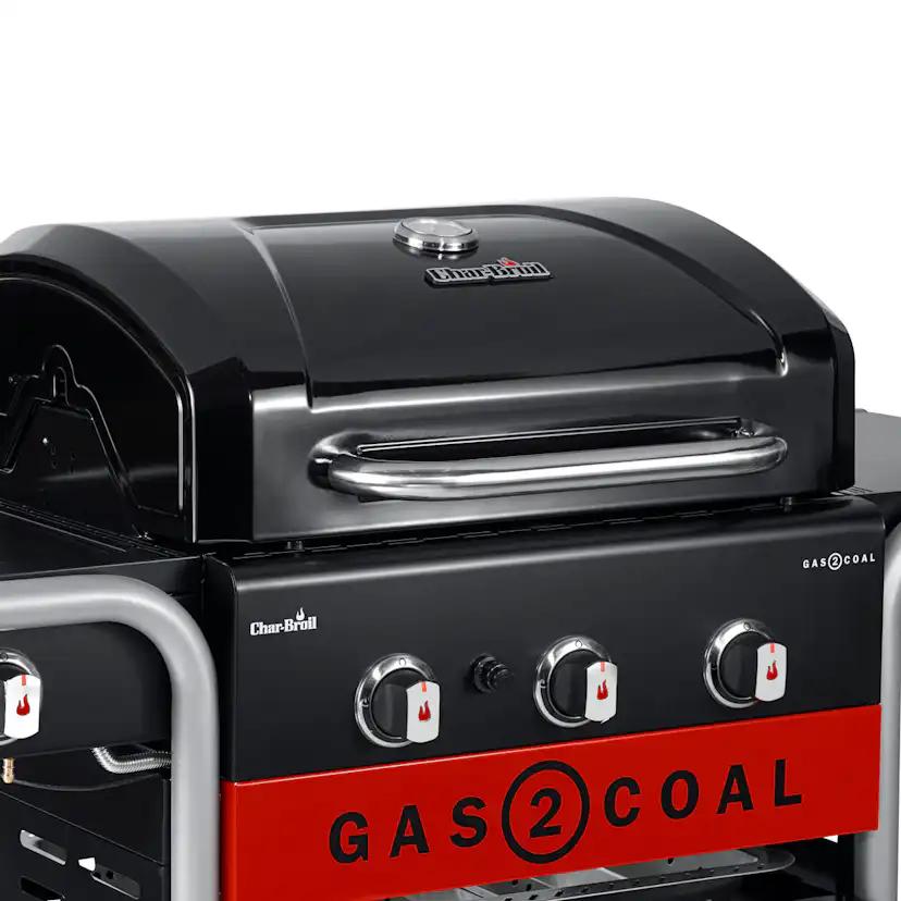 Hybridgrill Char-Broil Gas2Coal 2.0 330 Gasol- och Kolgrill med Sidobrännare & Gjutjärnsgaller