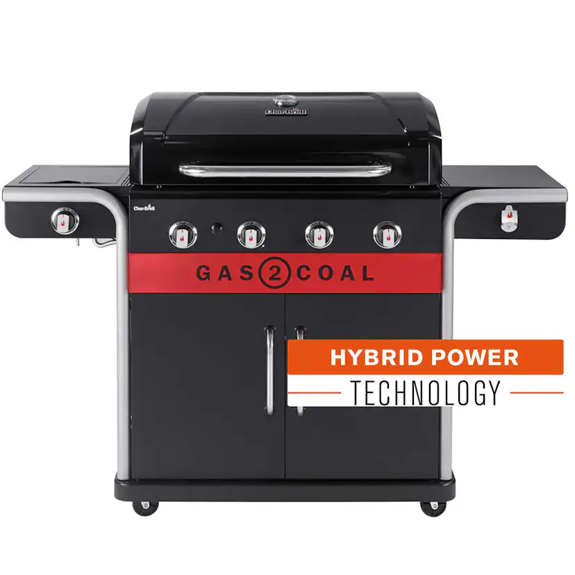 Hybridgrill Char-Broil Gas2Coal 2.0 4B, Gasolgrill/Kolgrill med 4 Brännare